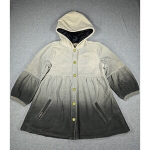 Enyce Hooded Sweatshirt Girls Size Large Fleece Button Up Retro Style Shirt